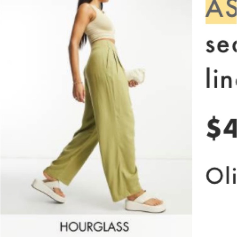 Asos Design Hourglass Pants in Olive